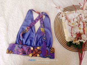 Patterned Crop Top with Criss-Cross Back