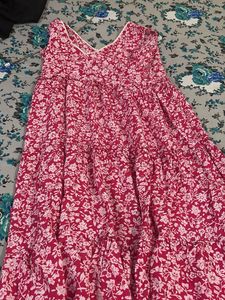 Pink Floral Midi Dress