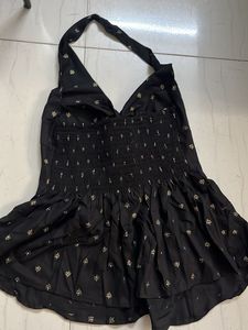 Chic Black Embellished Halter Top