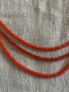 Crystal Orange Beaded Necklace