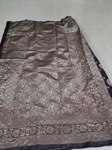 Elegant Dark Purple Saree with Intricate Weave