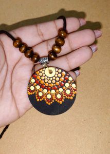 Boho Mandala Dot Art Pendant Necklace