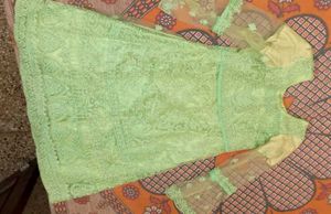 New Parrot Green Fairy Tale Frock Lehenga Choli 🧚