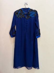Elegant Royal Blue Embellished Kurta