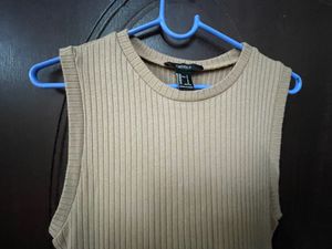 Ribbed Knit Sleeveless Midi Dress