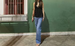Sparkly Black V-Neck Spaghetti Strap Top