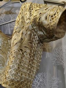 Elegant Gold Embroidered Blouse