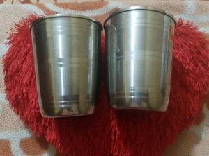 Akash Stainless Steel Glasses (Set of 2)