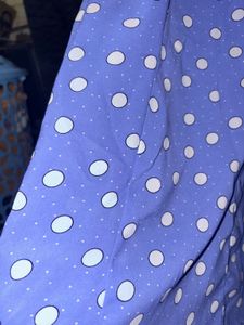 Blue Polka Dot Midi Skirt