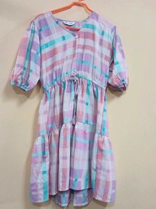 check flare dress