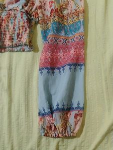 Boho Floral Smocked Blouse