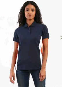 Navy Blue Polo T-Shirt with Side Panels
