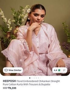 HEEPOSH Floral Embroidered Chikankari Suit