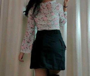 Floral Print Bell Sleeve Top