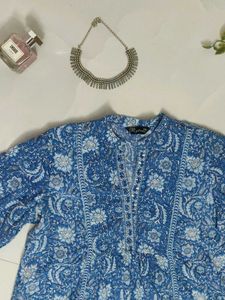 Beautiful Blue Floral Print Kurta🌼💙