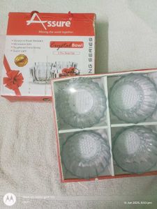 sealed 4 glass bowl set medium size