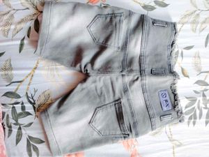 Gray High-Waisted Shorts