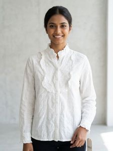 Boho White Ruffle Lace Blouse