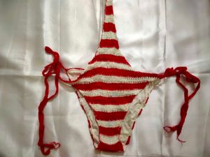 Crocheted American Flag Bikini Set