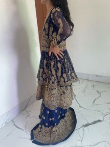 Anarkali-style kurti paired with a lehenga