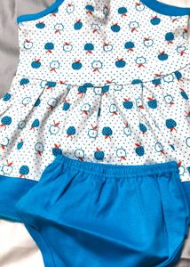 Baby White Blue Frock