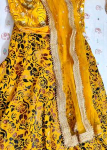 Vibrant Yellow Embroidered Lehenga Set