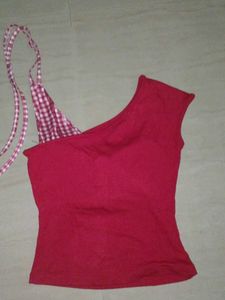 Red Hello Kitty One-Shoulder Top