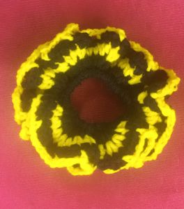 Crochet Flower Hair Scrunchie