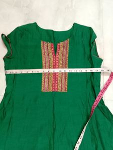 Stunning Green Color Flared Kurta.