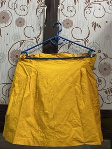 Yellow Double Button Skirt
