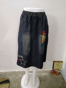 Denim Long Skirt