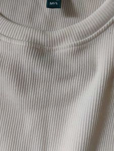 Cream Ribbed Cropped Tank Top