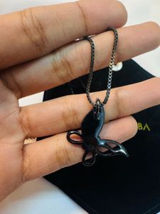 black mamba Butterfly Pendant Necklace