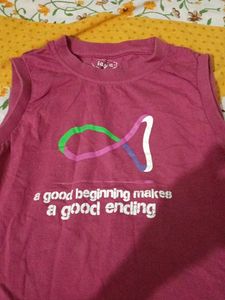 Pink Graphic Sleeveless T-Shirt