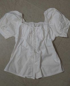 Chic White Puff Sleeve Top