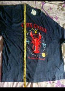 SHEIN "Cote d'Azur" Lobster Graphic T-Shirt