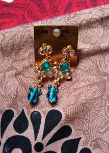 Stunning Blue Gemstone Dangle Earrings