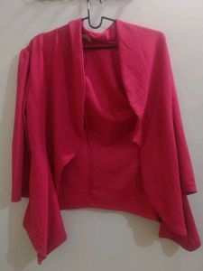 Women's Pink Open Front Cardigan