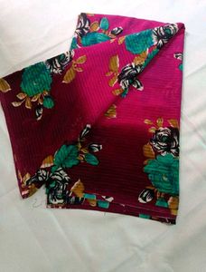 Vibrant Floral Print Saree