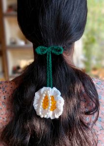 Handmade Crochet Flower Hair Tie