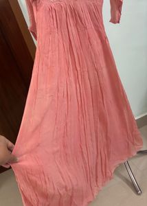 Embroidered Peach Kurta