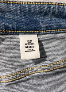Stylish Denim Midi Skirt with Slit
