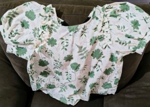 🌿 Floral Grace Sheer Puff Sleeve Top ✨