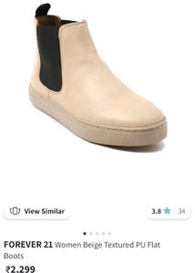 Forever 21 Beige Leather Boots