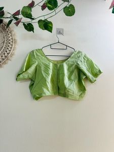 Lime Green Pure cotton Ethnic Blouse