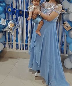 Elegant Blue Ethnic Gown