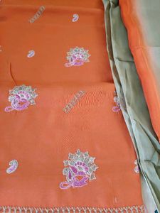 Orange  Kurta Set with Dupatta dress material