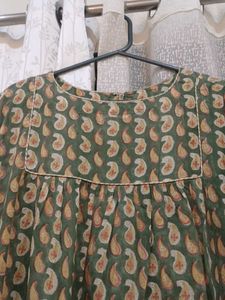 Green Paisley Print Kurta