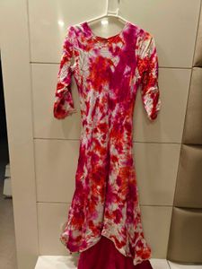 tie dye ankle length kurti legging set