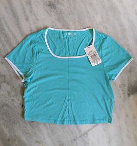 SHEIN Blue Cropped Top